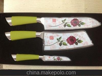 廠家直供百年薔薇刀廚房三件套 正品防偽與義烏卓茂日用品廠的品質保證